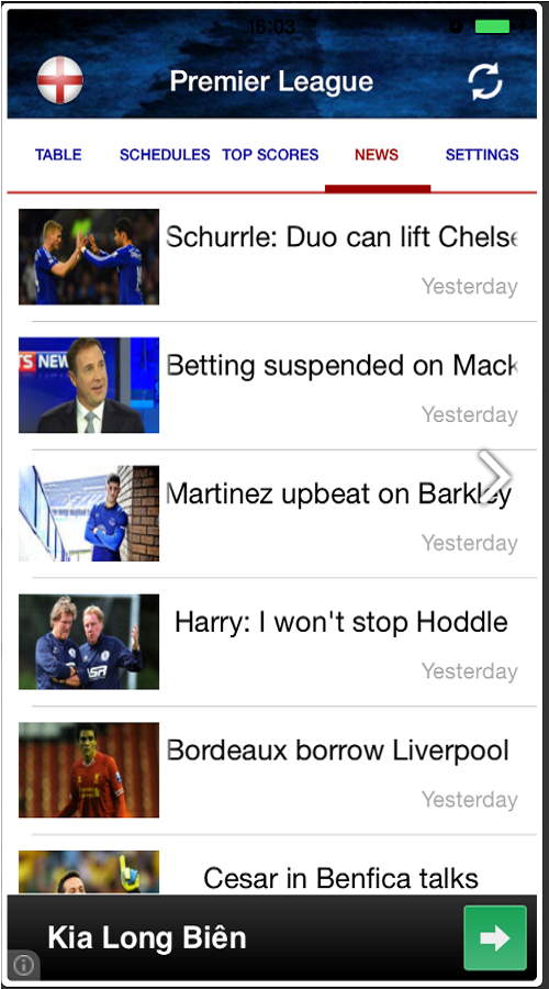 LIVE SCORE - PREMIER LEAGUE screenshot 8